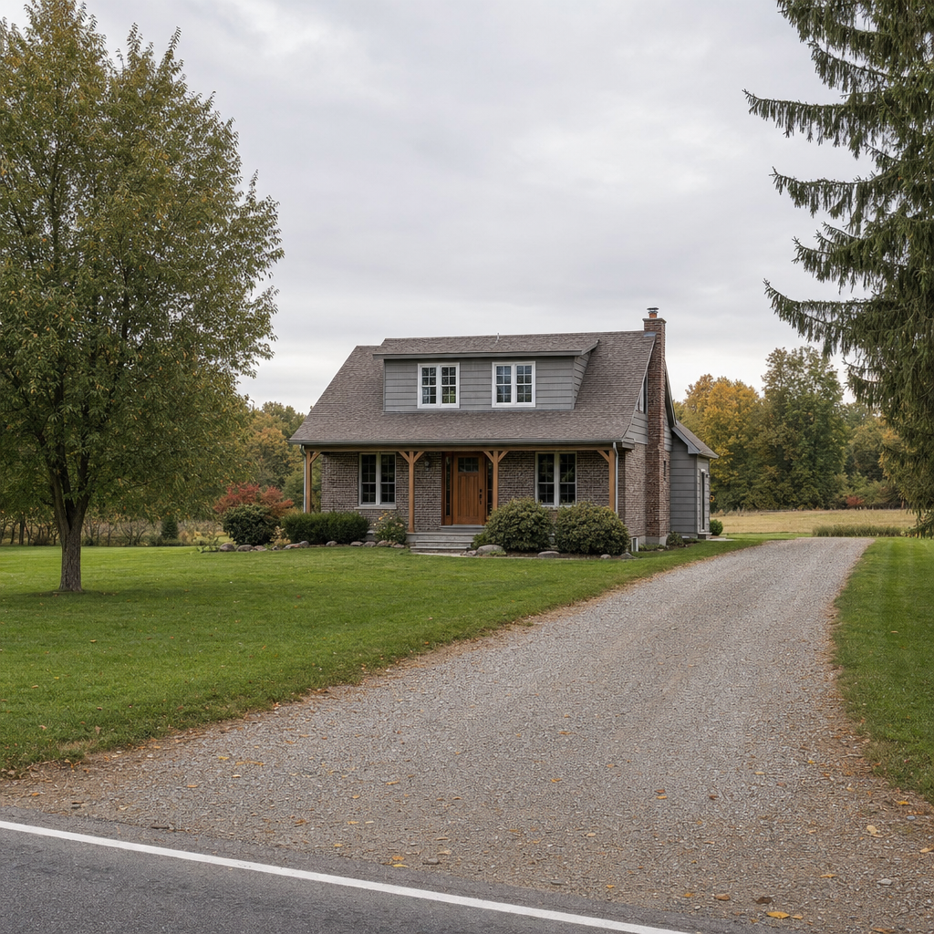 A calm single-family home exterior on a quiet Saint Louis street, representing the household size and daily water use that decides how often a septic tank needs pumping